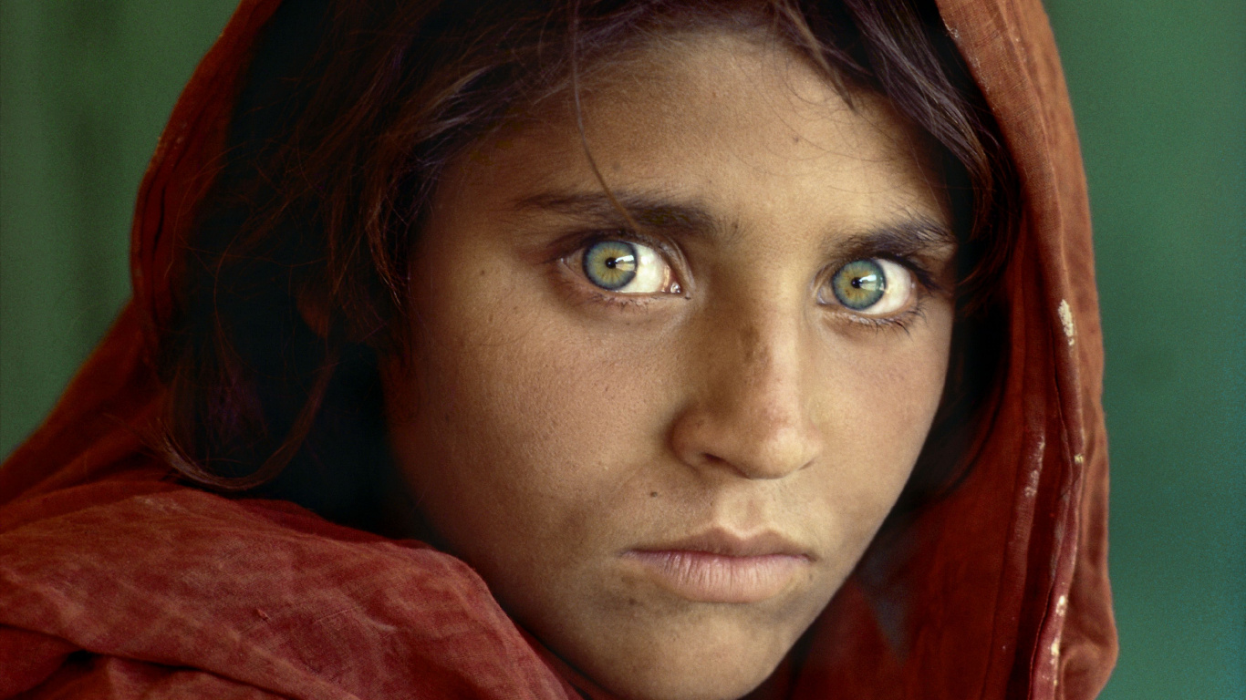 Niña Afgana, Afganistán, National Geographic, Entrecejo, Ceja. Wallpaper in 1366x768 Resolution