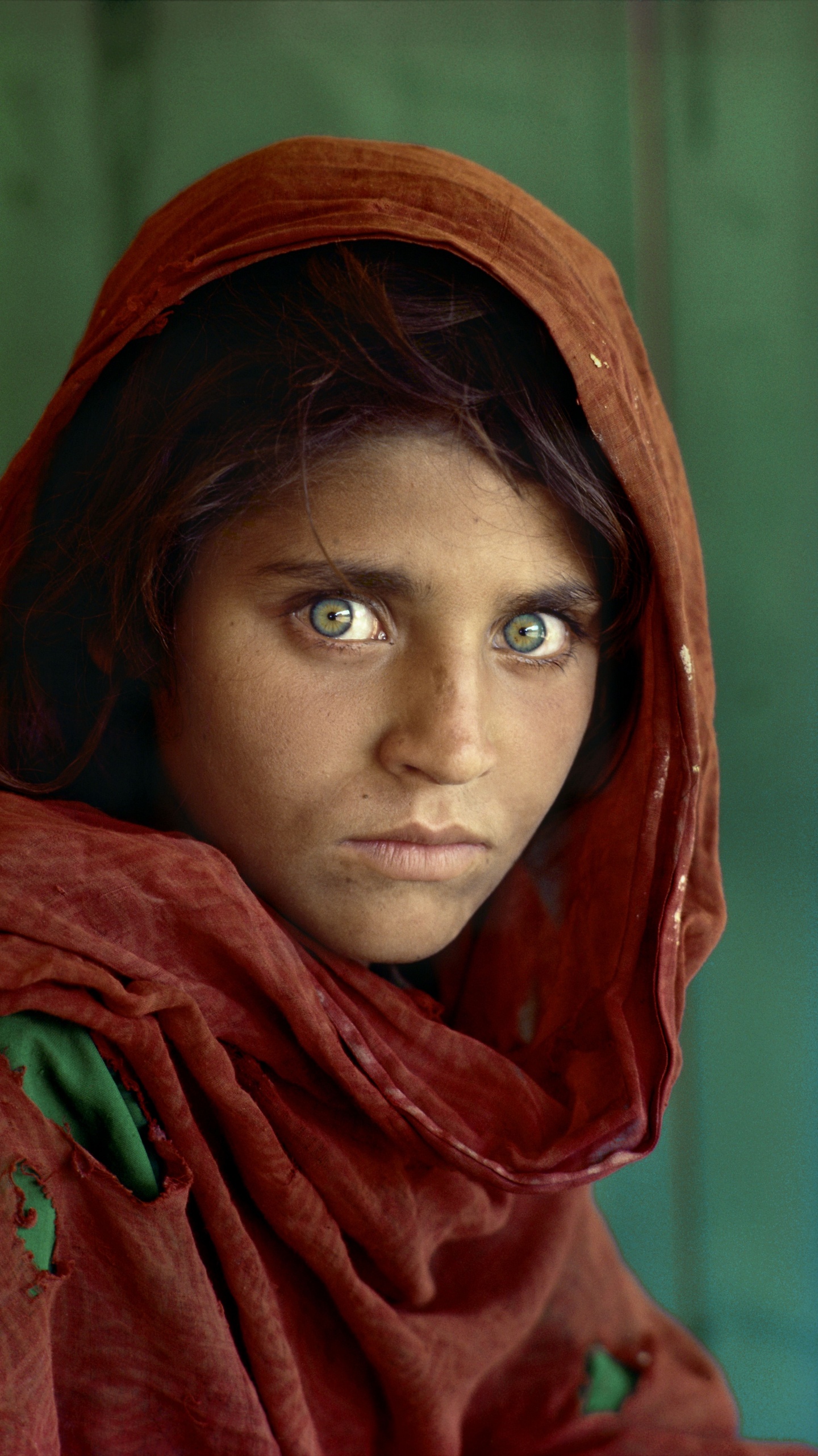 Afghanisches Mädchen, Afghanistan, National Geographic, Gesicht, Auge. Wallpaper in 1440x2560 Resolution