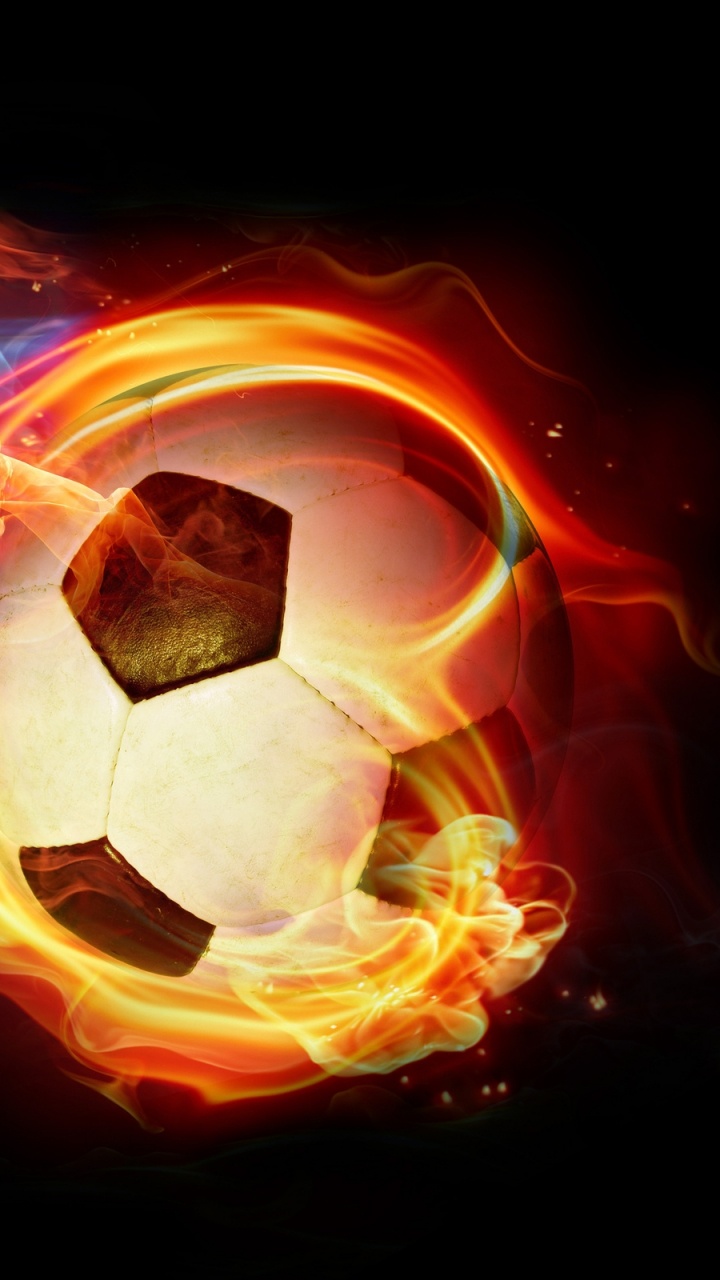 Ballon de Football Blanc et Noir Avec Lumière Orange et Bleue. Wallpaper in 720x1280 Resolution