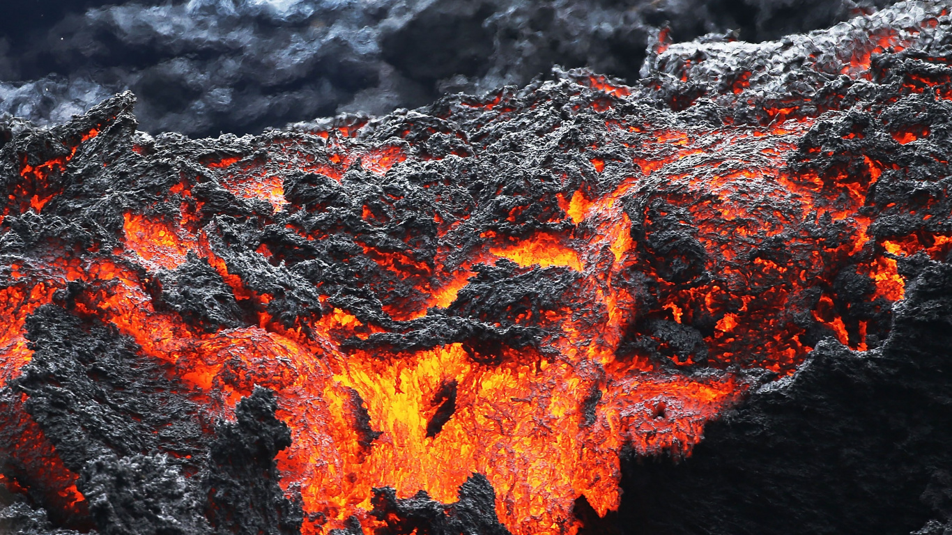 Orange and Black Rock Formation. Wallpaper in 1366x768 Resolution