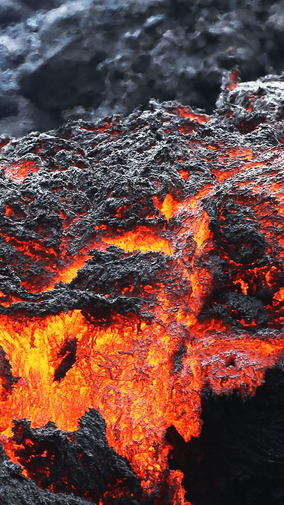 Formation Rocheuse Orange et Noire. Wallpaper in 1080x1920 Resolution