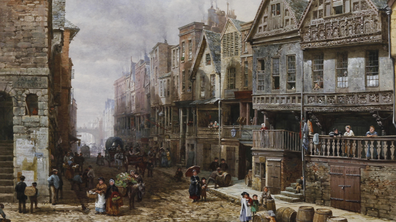 Personnes Marchant Dans la Rue Près D'un Bâtiment en Béton Brun Pendant la Journée. Wallpaper in 1280x720 Resolution