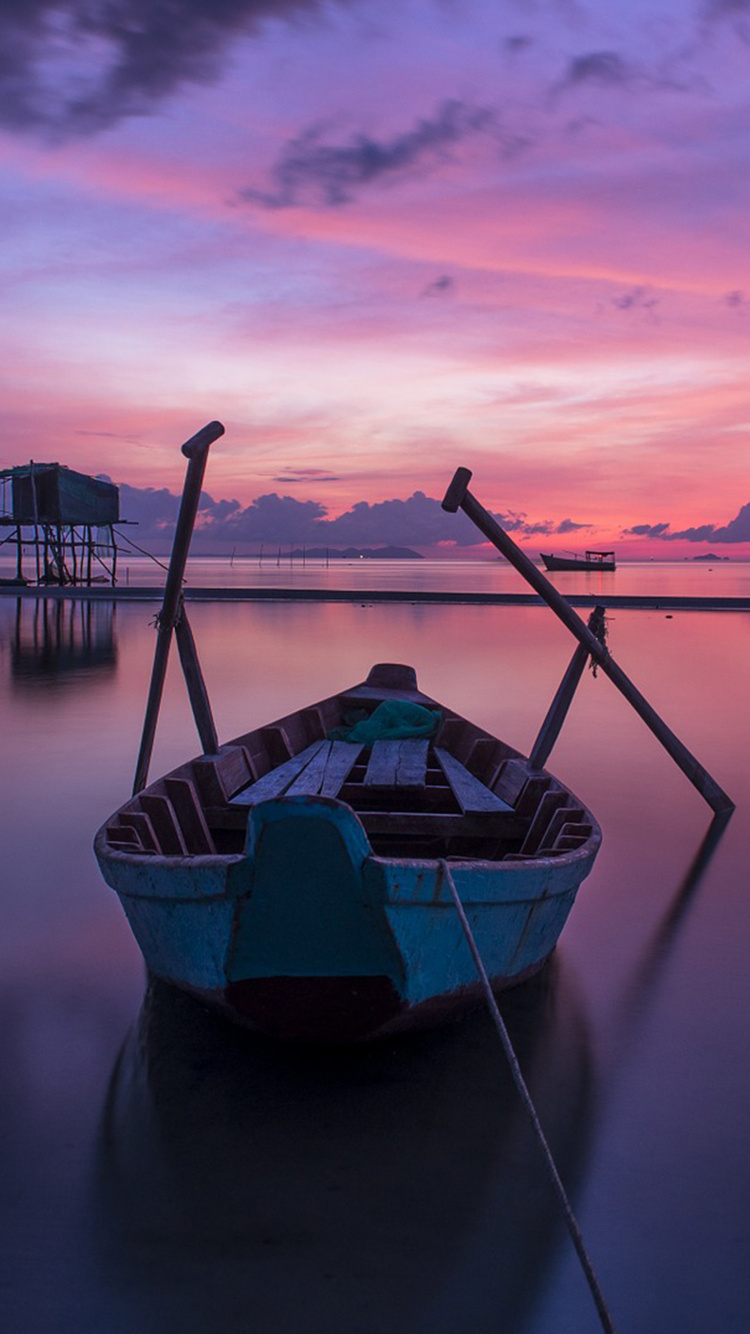 Boat, Ship, Cloud, Water, Atmosphere. Wallpaper in 750x1334 Resolution