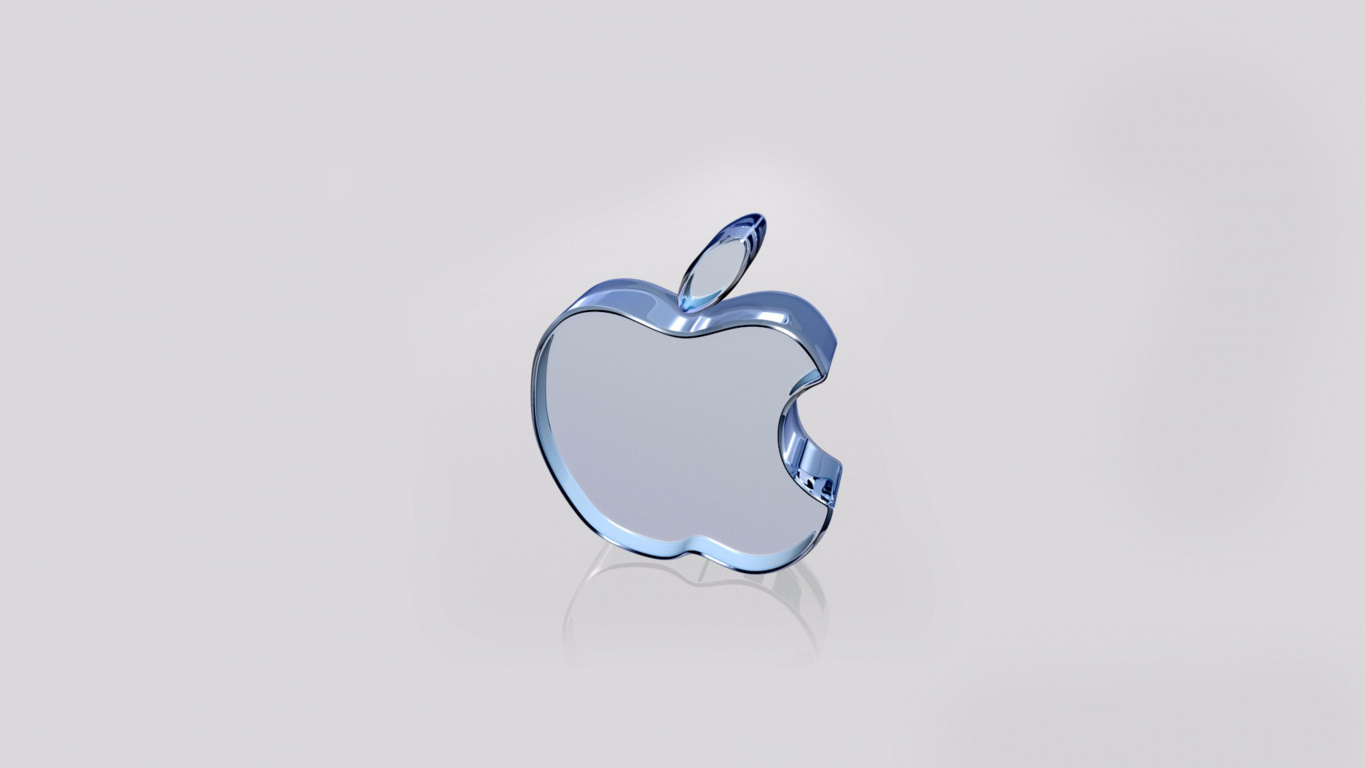 Apple, Logotipo, Gráficos, Manzana, Azul. Wallpaper in 1366x768 Resolution