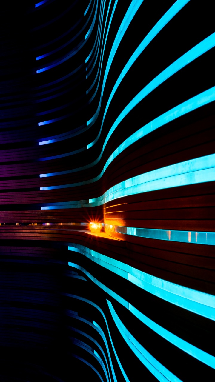 Lumière Bleue et Noire Dans le Tunnel. Wallpaper in 720x1280 Resolution