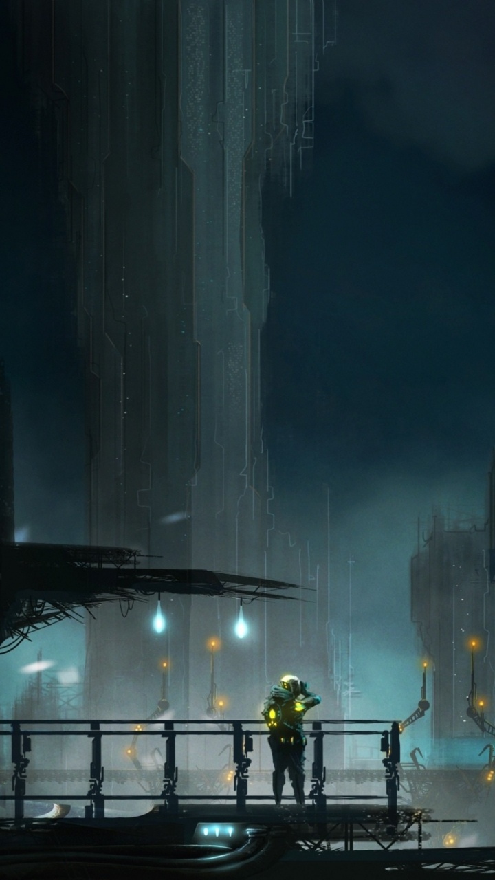 Peinture Abstraite Bleue et Noire. Wallpaper in 720x1280 Resolution