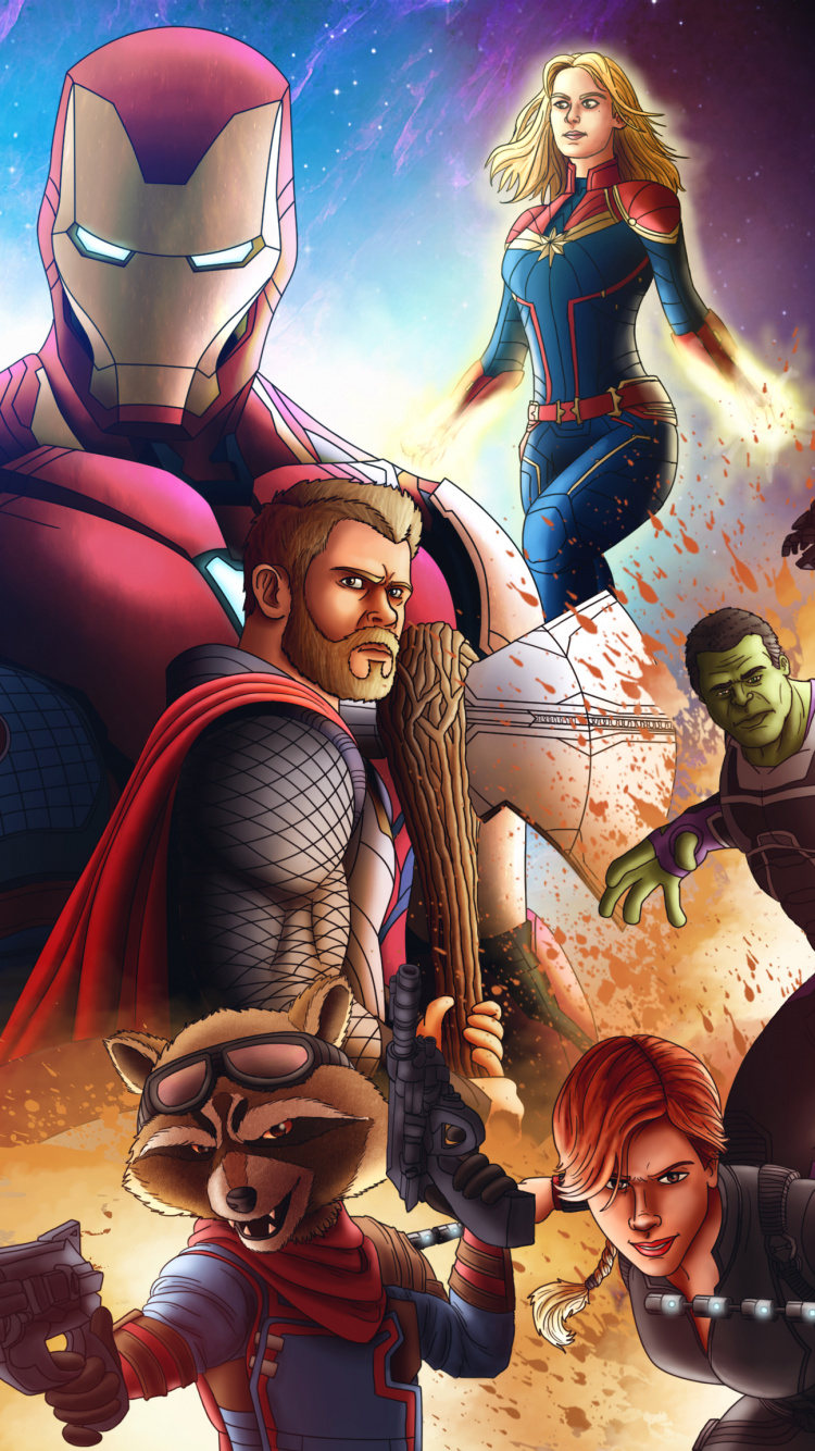 Mann im Roten Und Blauen Anzug Mit Gewehrillustration. Wallpaper in 750x1334 Resolution