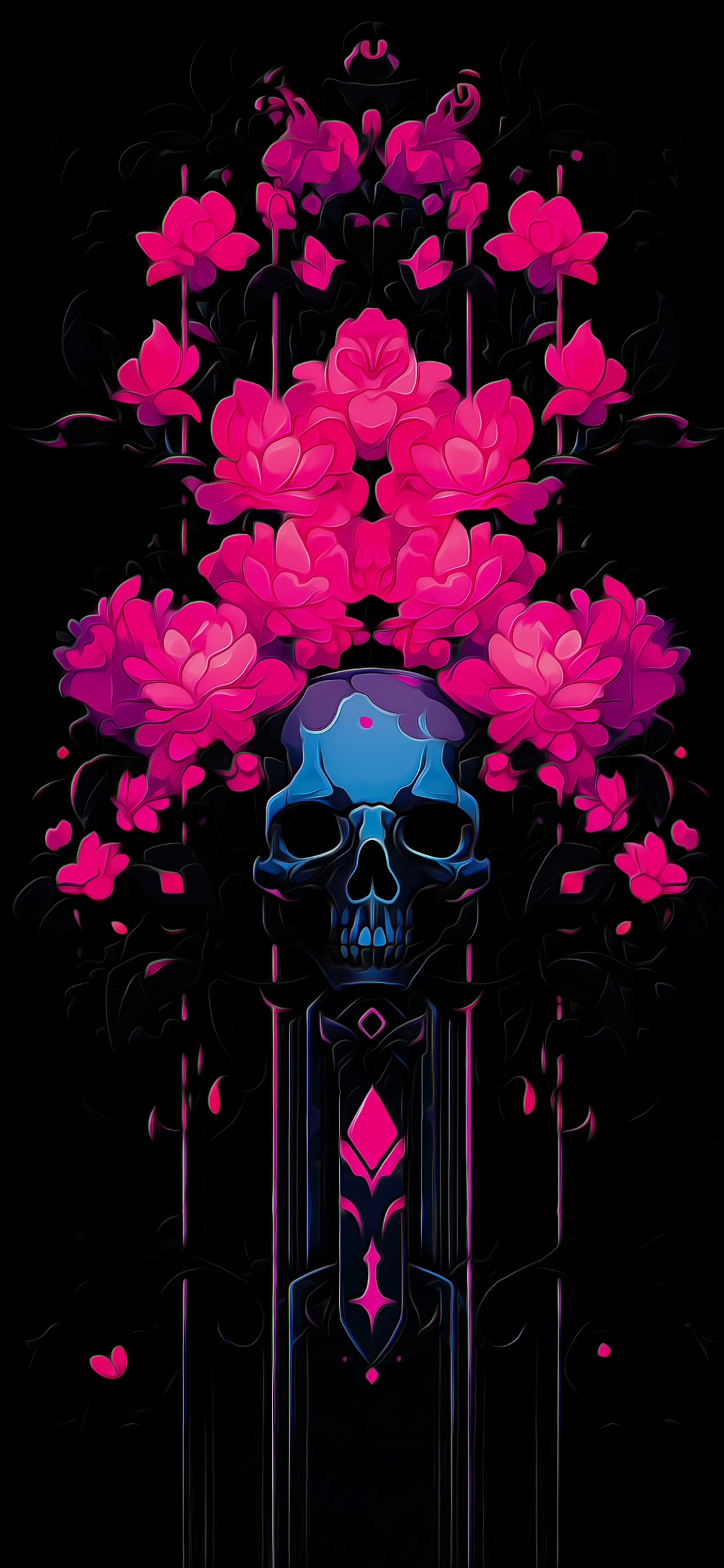 Künstliche Blume, Grafik-design, Zeichnung, Blütenblatt, Botanik. Wallpaper in 1125x2436 Resolution