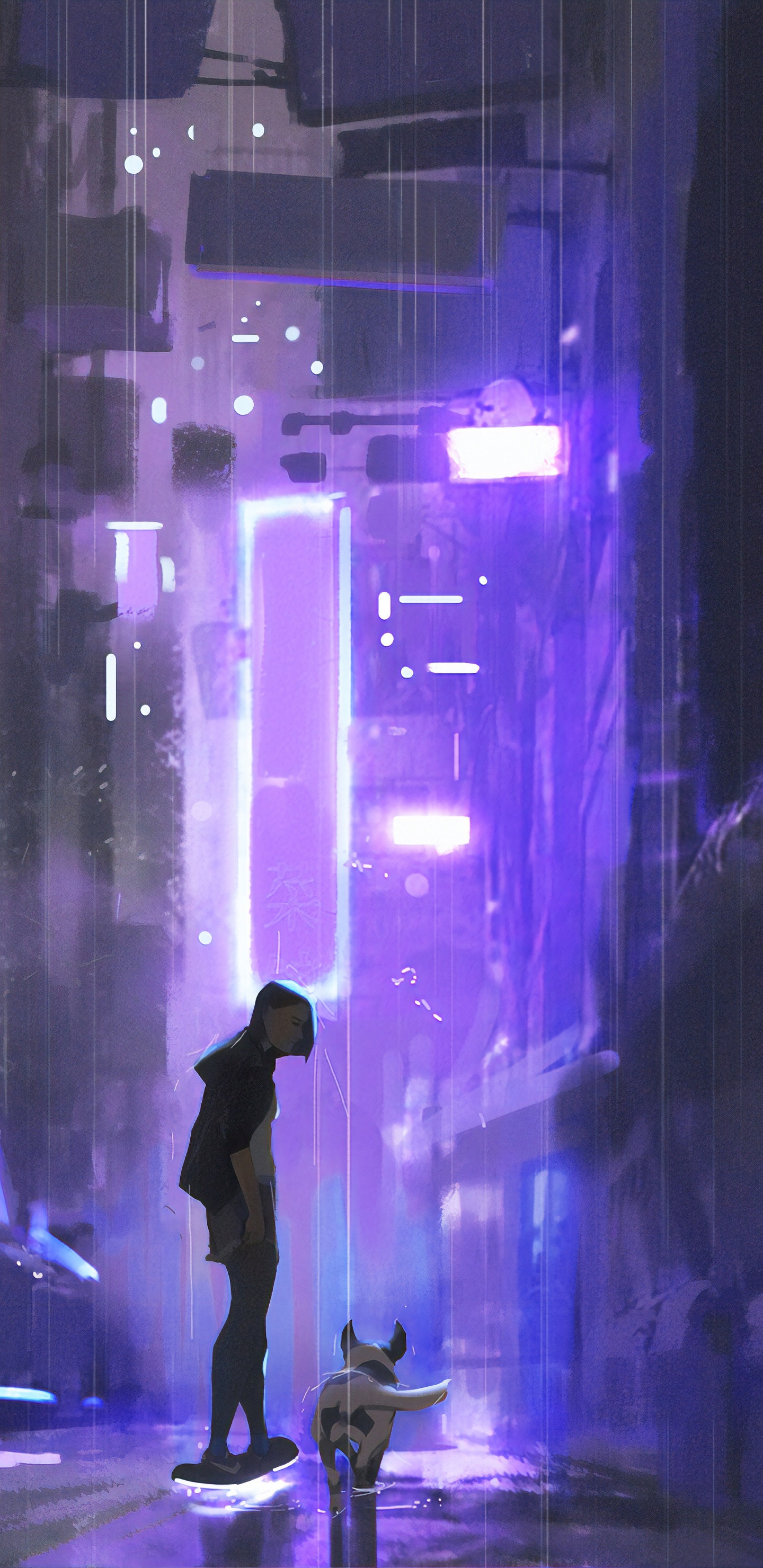 Neon Skateboard, Skateboard, Skateboarding, Art, Purple. Wallpaper in 1440x2960 Resolution