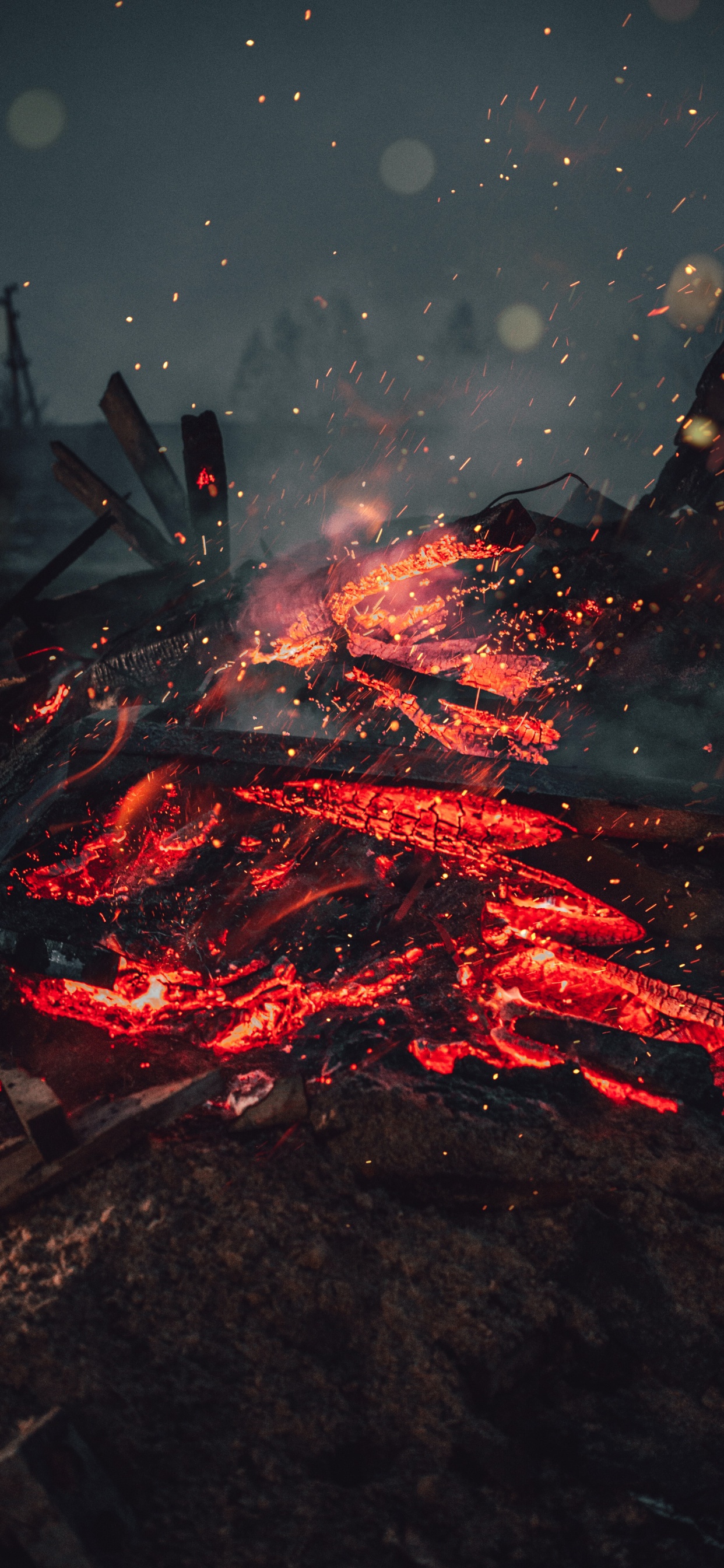 Darkness, no Point in Living, Space, Fissure Vent, Lava. Wallpaper in 1242x2688 Resolution