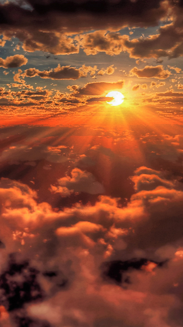 Sonne Tagsüber Von Wolken Bedeckt Sun. Wallpaper in 750x1334 Resolution