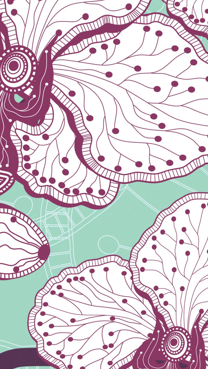 White and Pink Floral Illustration. Wallpaper in 720x1280 Resolution