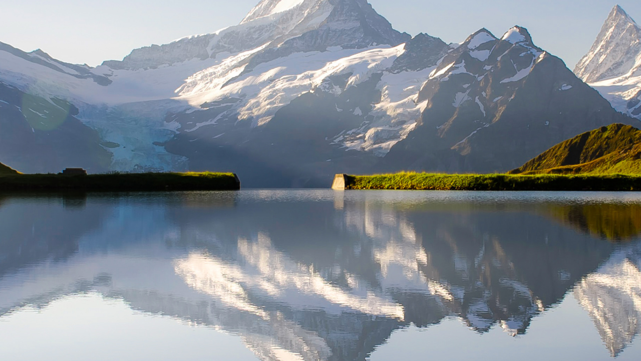 Bachalpsee, Schynige Platte, Bergkette, Natur, Wasser. Wallpaper in 1280x720 Resolution