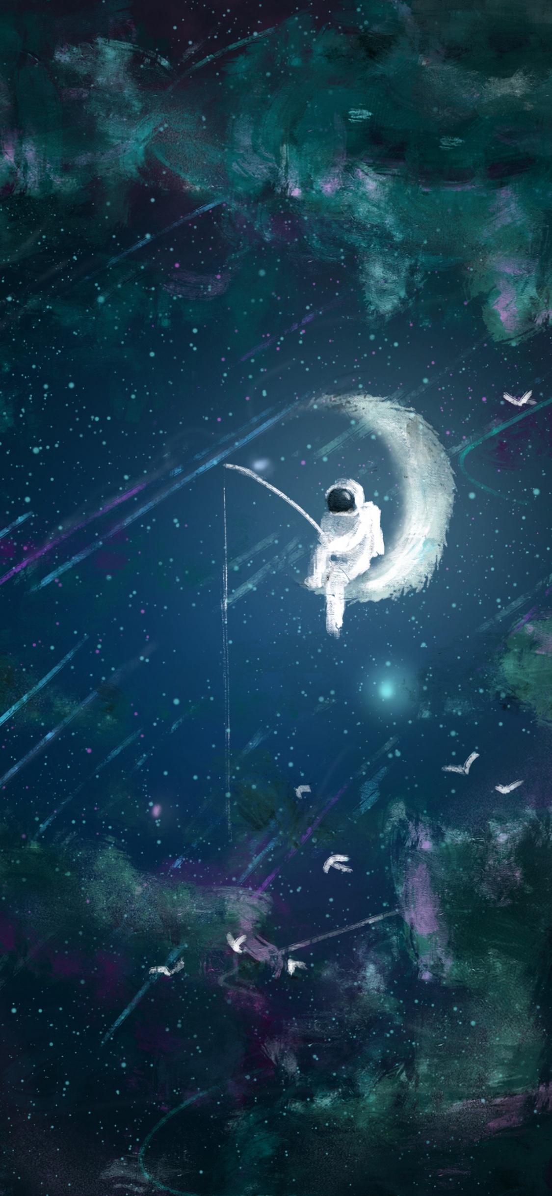 White and Black Space Ship on Water. Wallpaper in 1125x2436 Resolution