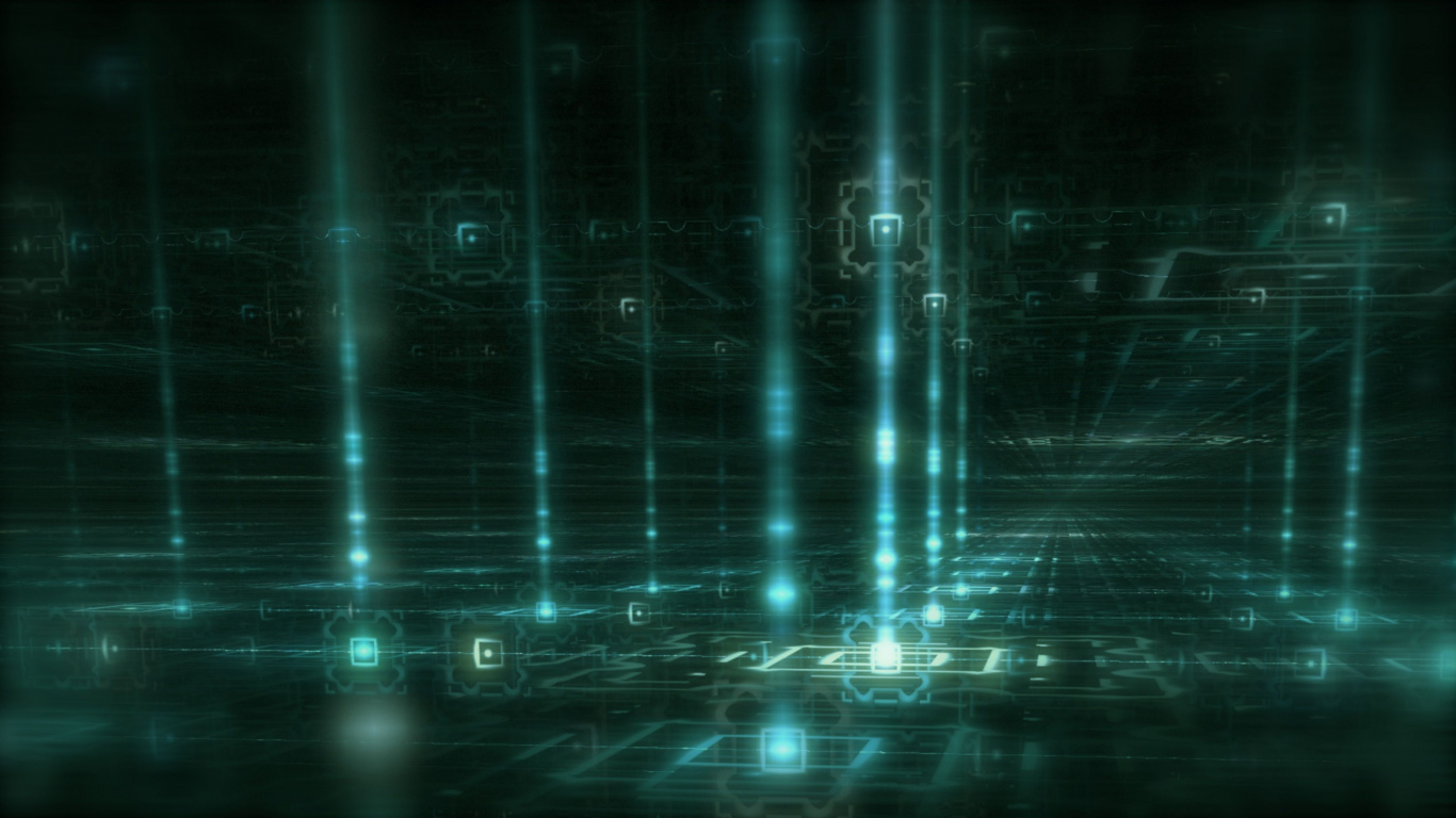 Blue and White Light Streaks. Wallpaper in 1366x768 Resolution