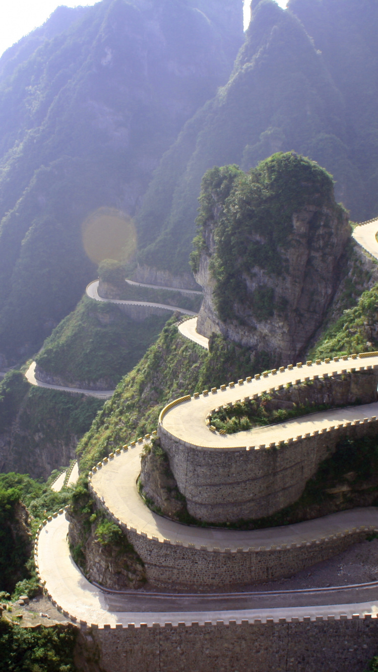 天门山, 张家界天子山, 山站, 安装的风景, 旅游景点 壁纸 750x1334 允许