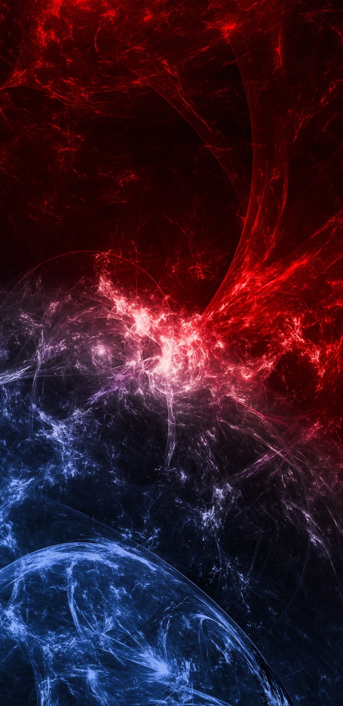 Rote Und Blaue Abstrakte Malerei. Wallpaper in 1440x2960 Resolution