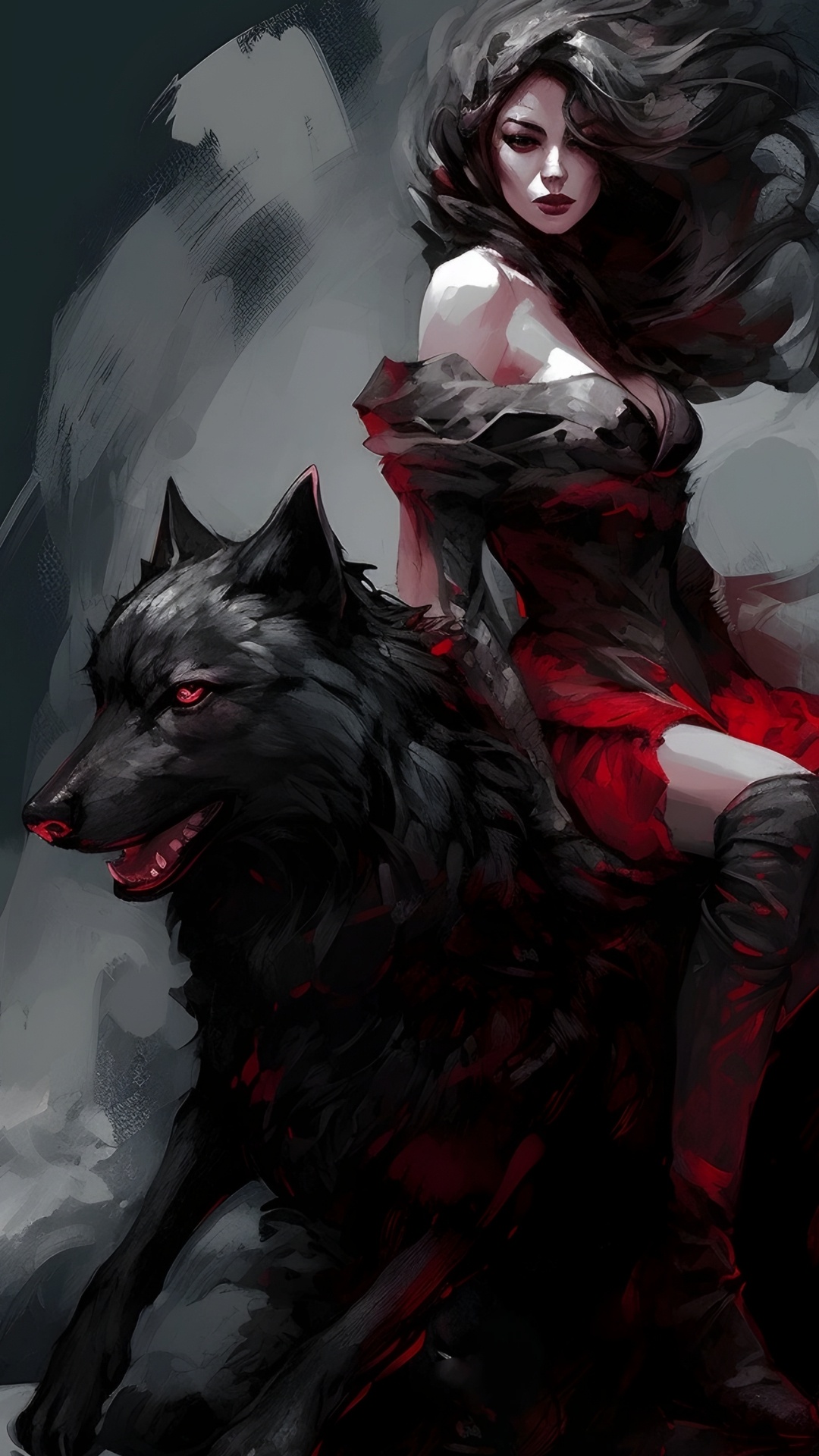 Dogge, Gothic Fashion, Carnivore, Kunst, Lange Haare. Wallpaper in 1080x1920 Resolution