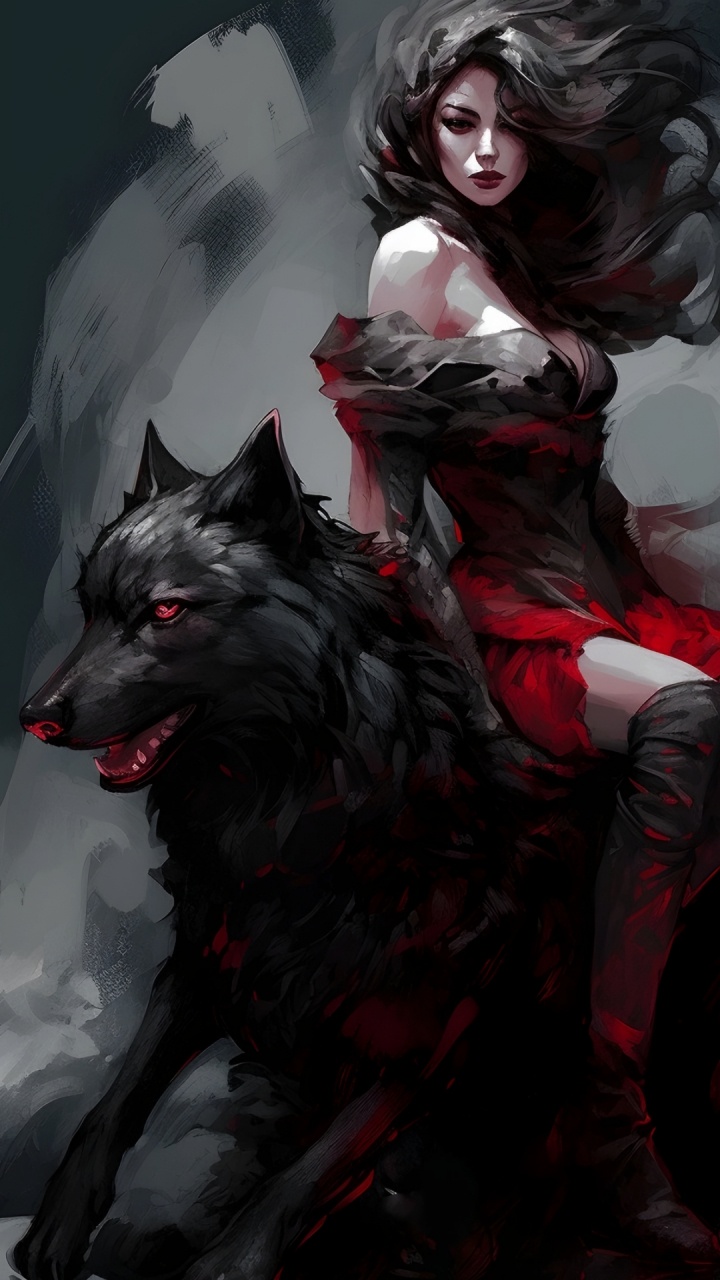 Dogge, Gothic Fashion, Carnivore, Kunst, Lange Haare. Wallpaper in 720x1280 Resolution