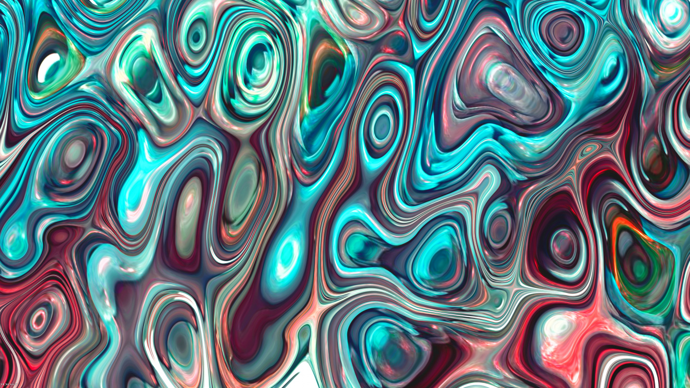 Peinture Abstraite Turquoise et Rose. Wallpaper in 1366x768 Resolution