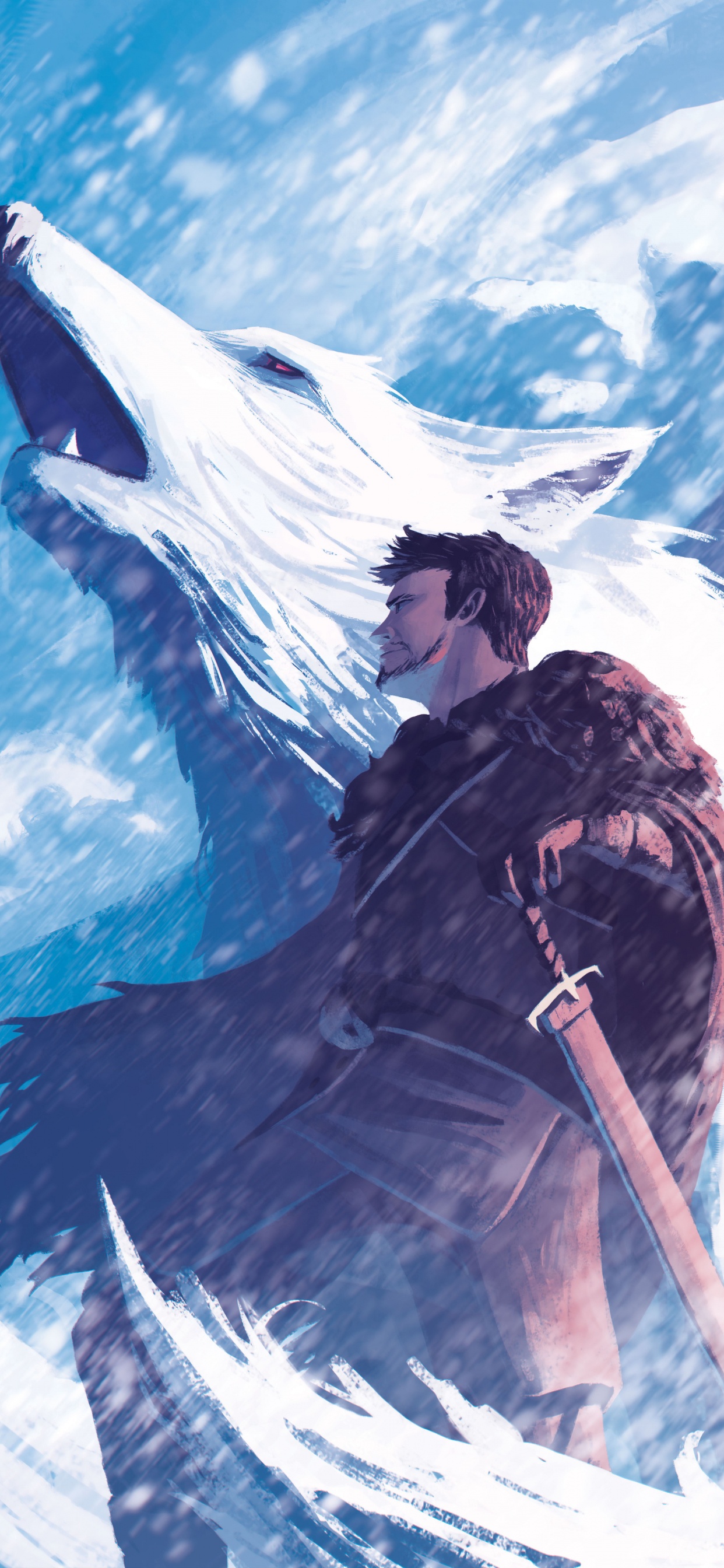 Game of Thrones, Jon Snow, Daenerys Targaryen, Winterfell, Game of Thrones - Saison 8. Wallpaper in 1242x2688 Resolution