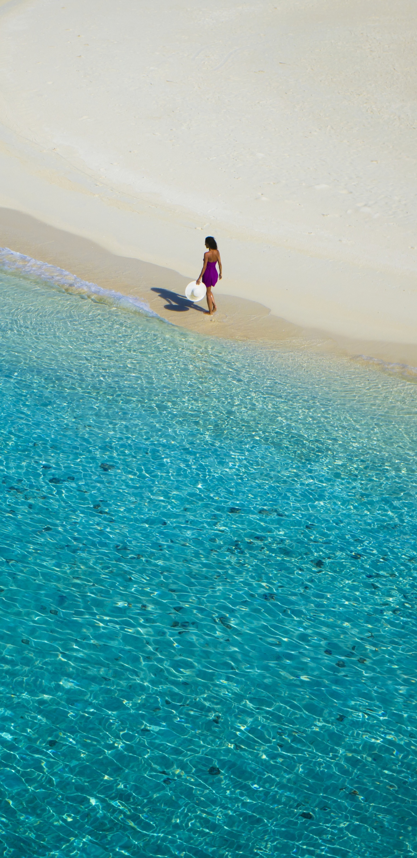 Gente Caminando en la Playa Durante el Día. Wallpaper in 1440x2960 Resolution