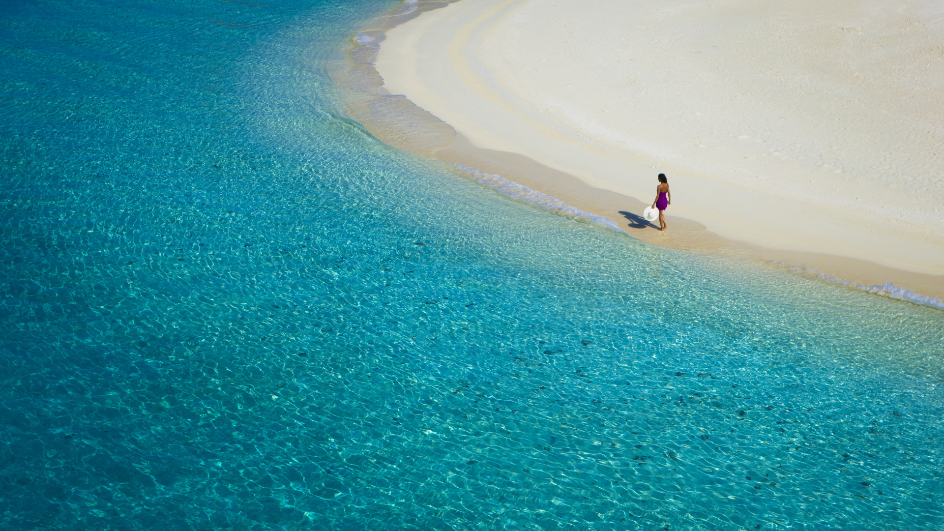 People Walking on Beach During Daytime. Wallpaper in 1920x1080 Resolution