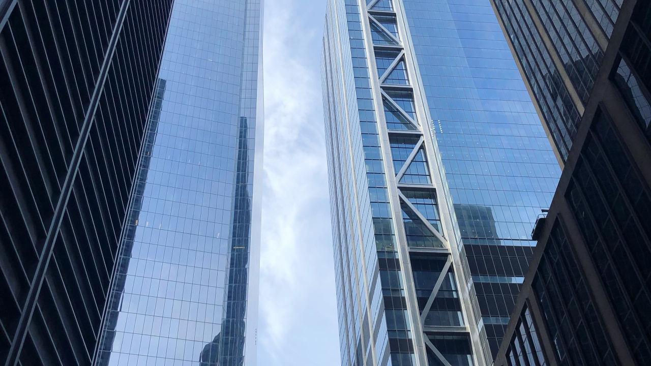 New York City, USA, Wolkenkratzer, Tower Block, Blau. Wallpaper in 1280x720 Resolution