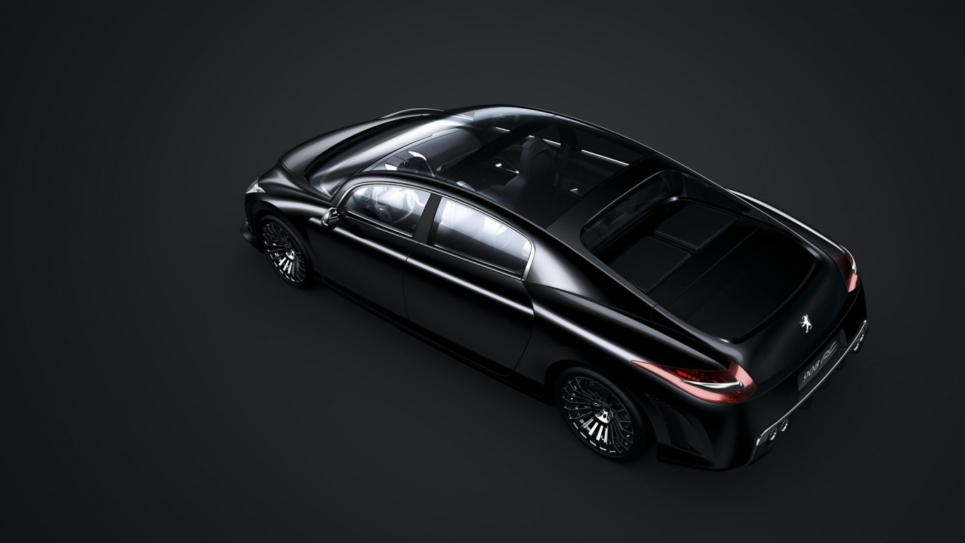 Black Porsche 911 on Black Background. Wallpaper in 1366x768 Resolution