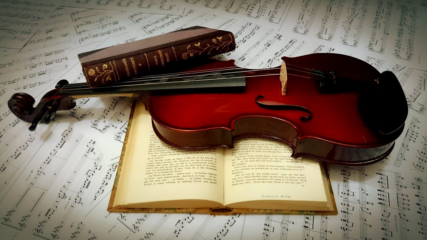 Musikalische Note, Kunst, Musik, Violine Familie, Streichinstrument. Wallpaper in 1366x768 Resolution