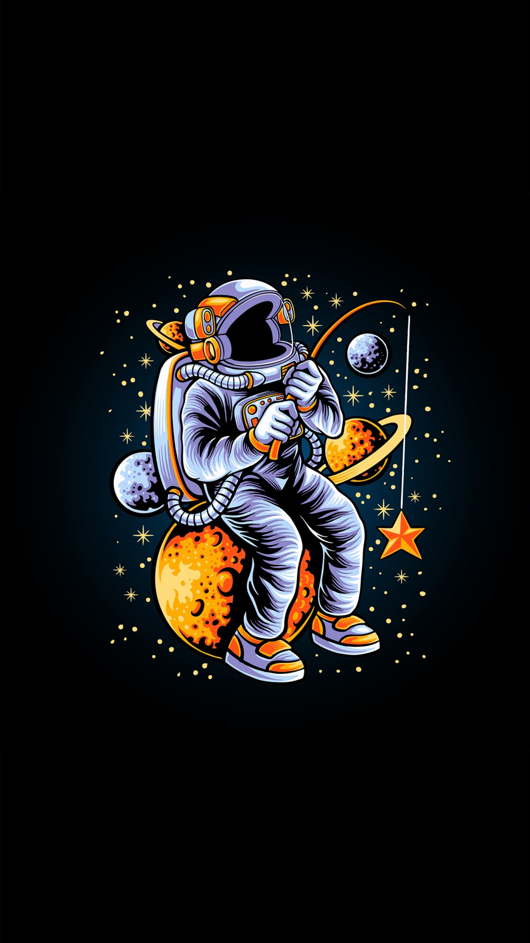 Espace, Astronaute, Amoled, T-shirt, Dessin. Wallpaper in 1080x1920 Resolution