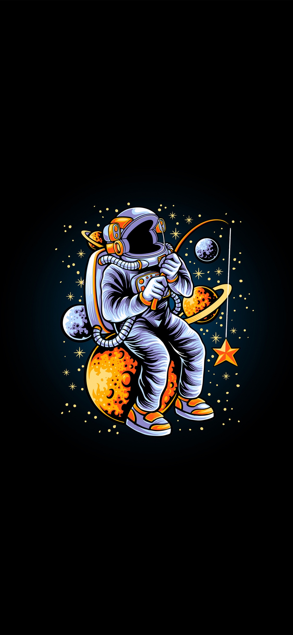 Espace, Astronaute, Amoled, T-shirt, Dessin. Wallpaper in 1125x2436 Resolution