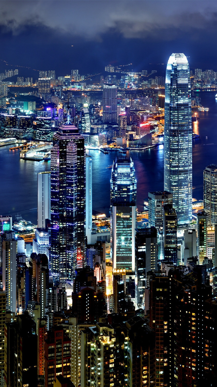 香港, 城市景观, 城市, 大都会, 天际线 壁纸 750x1334 允许