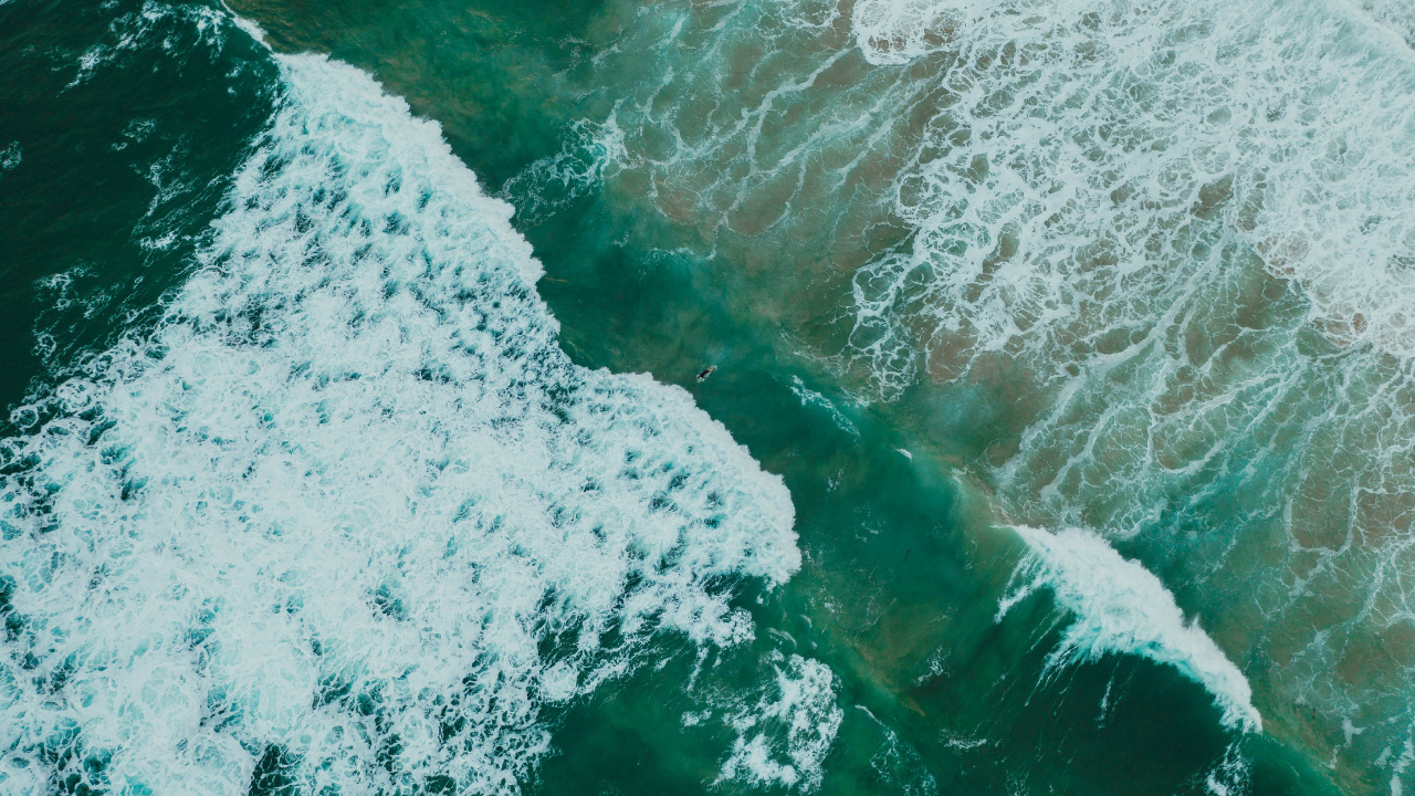 海洋, 大海, 风波, 绿色的, 水道 壁纸 1280x720 允许