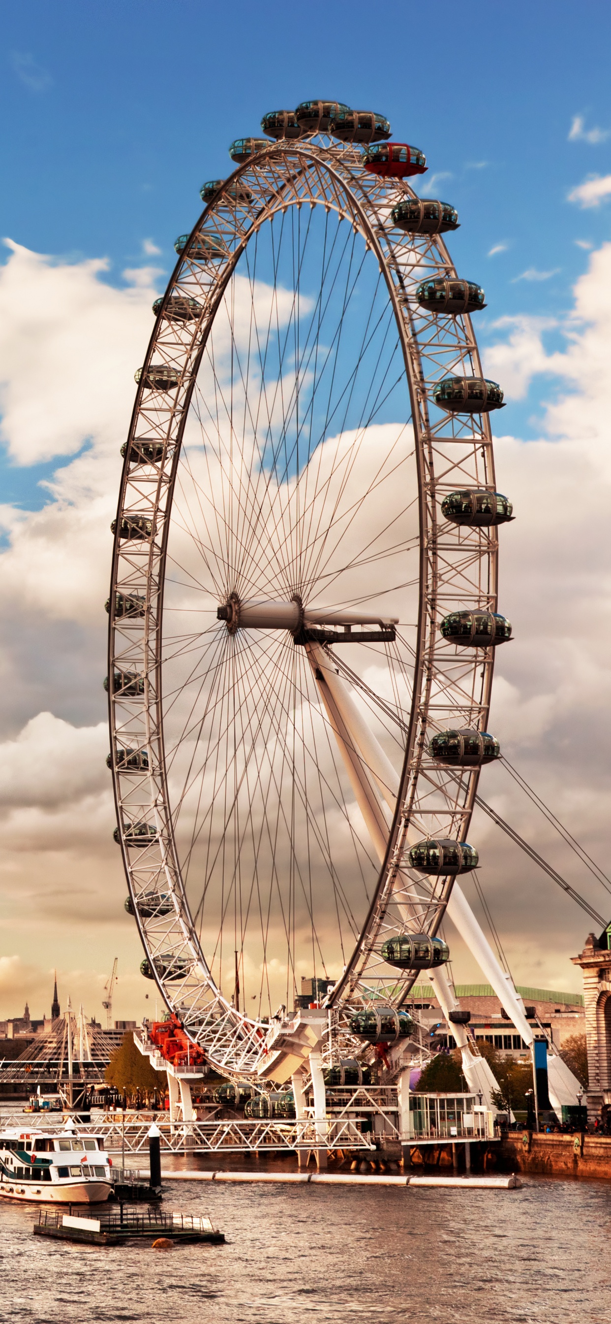 Riesenrad in Der Nähe Eines Gewässers Tagsüber. Wallpaper in 1242x2688 Resolution