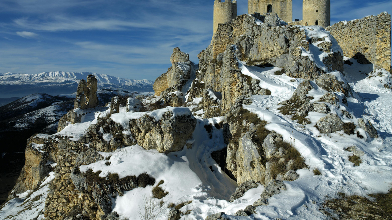 冬天, 城堡, 住宿, 山脉, 阿尔卑斯山 壁纸 1280x720 允许