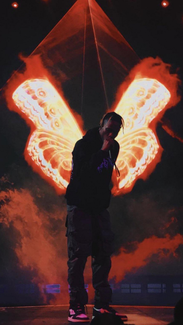 Travis Scott, Veste Cactus, Lumière, Orange, Éclairage. Wallpaper in 750x1334 Resolution