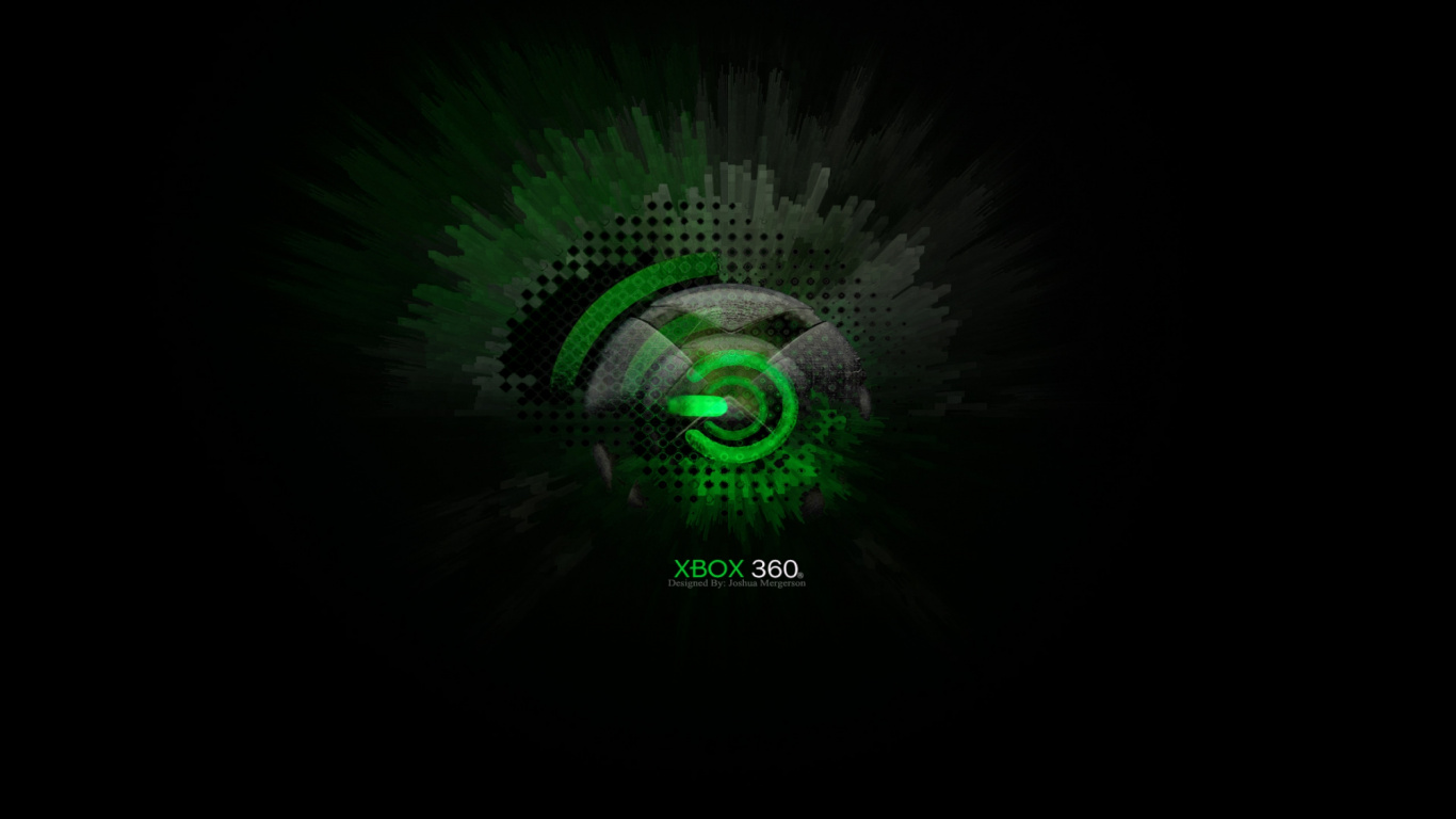 Xbox360, 绿色的, 圆圈, 图形设计, 午夜 壁纸 1366x768 允许