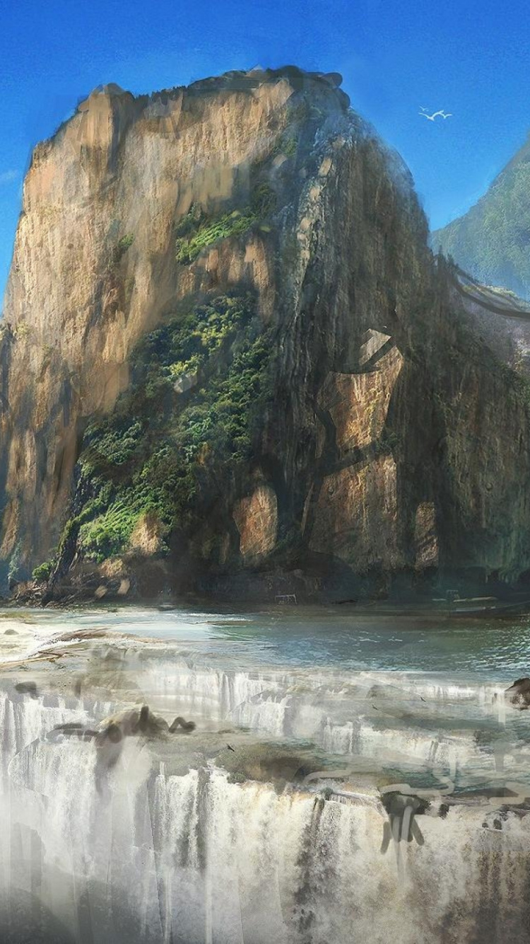 Brown Rock Formation Near Body of Water During Daytime. Wallpaper in 750x1334 Resolution