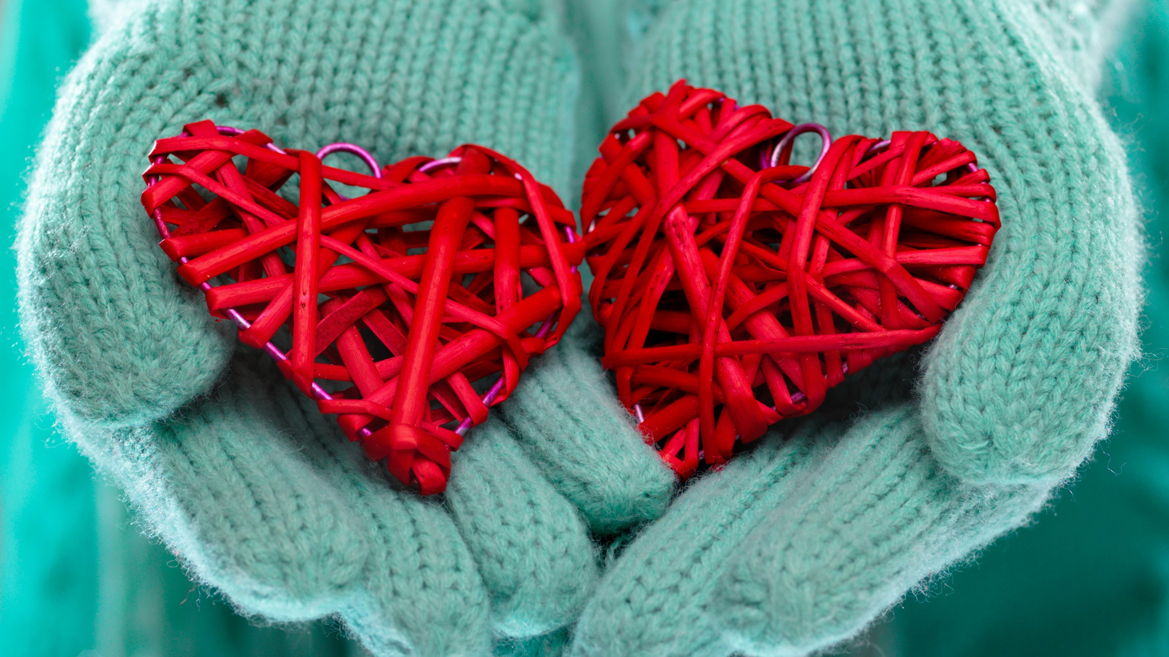 Coraz, Romanticismo, el Día de San Valentín, Lana, Crochet. Wallpaper in 3840x2160 Resolution