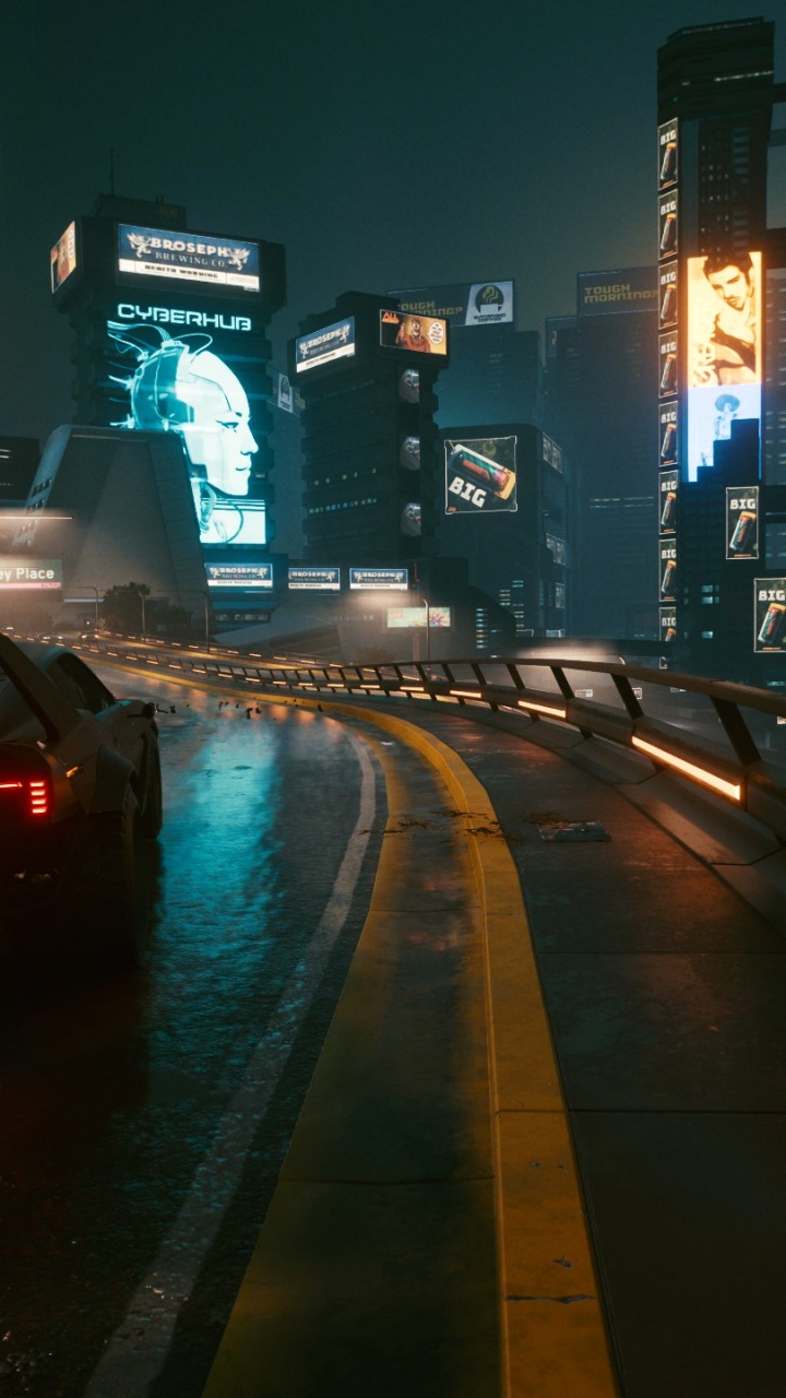 Cyberpunk, Cyberpunk 2077, Cyberpunk 2020, Fortnite, Carretera. Wallpaper in 720x1280 Resolution