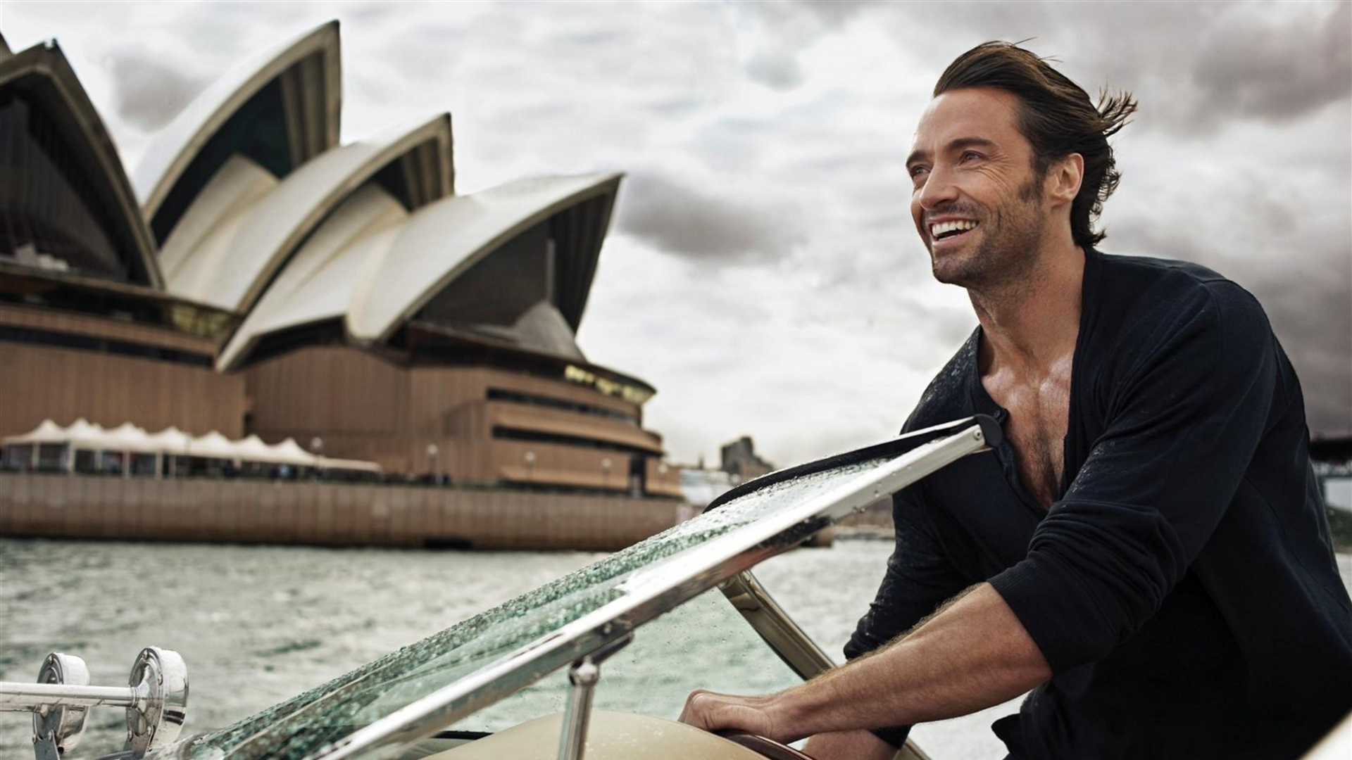 la Ópera de Sídney, Hugh Jackman, Músico, Canotaje, Vacaciones. Wallpaper in 1920x1080 Resolution