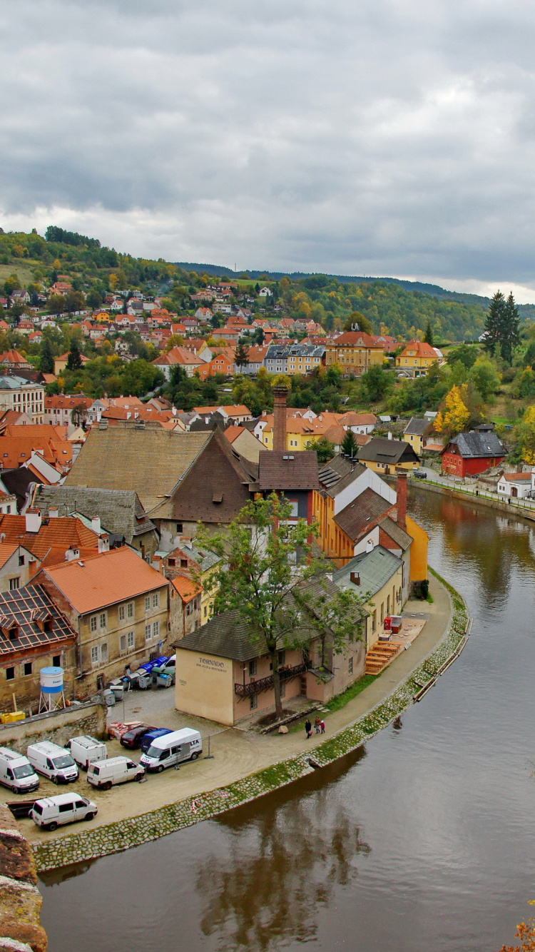 Aerial View of Houses Near River During Daytime. Wallpaper in 750x1334 Resolution