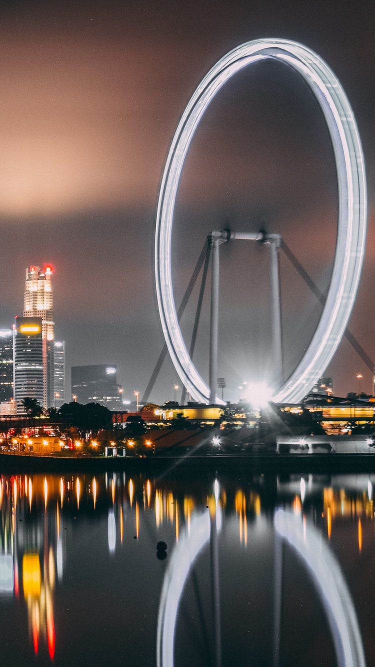 City Skyline During Night Time. Wallpaper in 750x1334 Resolution