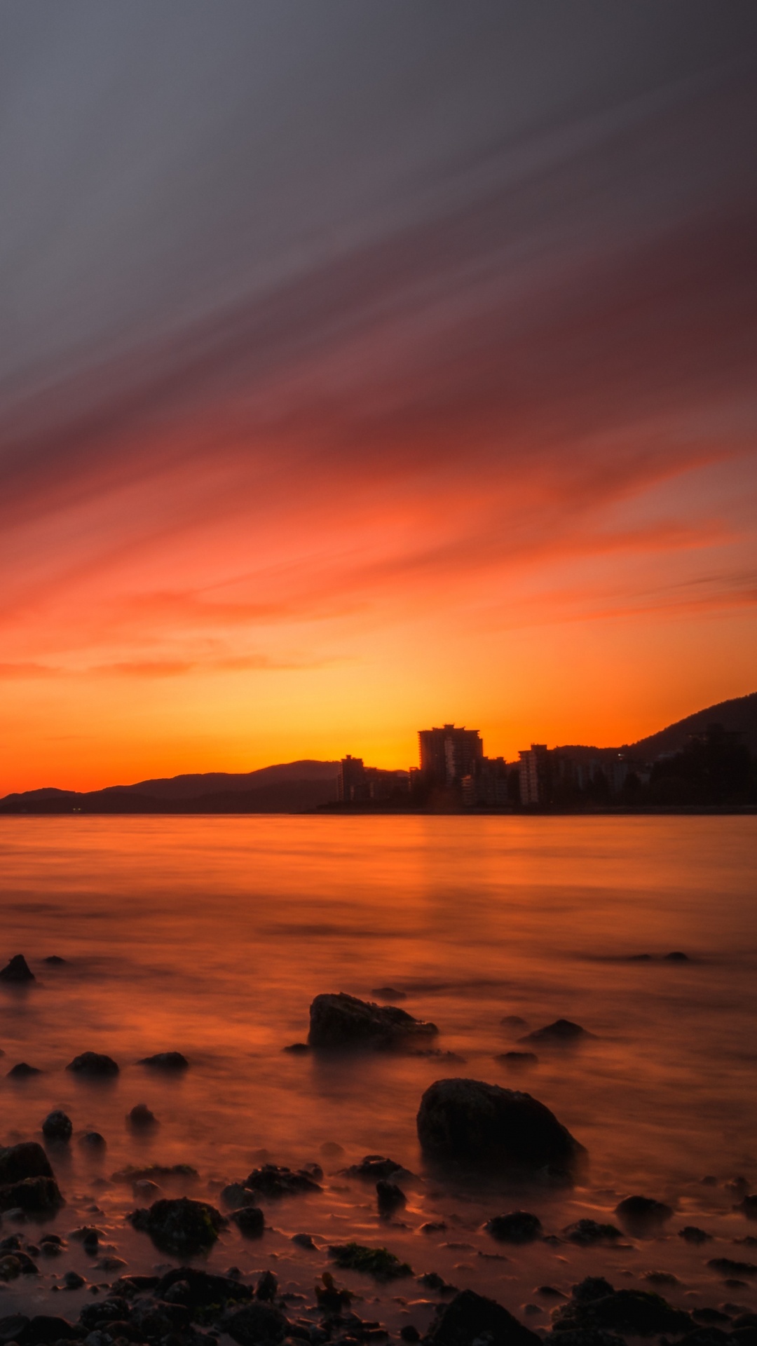 Sonnenuntergang, Meer, Horizont, Ufer, Afterglow. Wallpaper in 1080x1920 Resolution