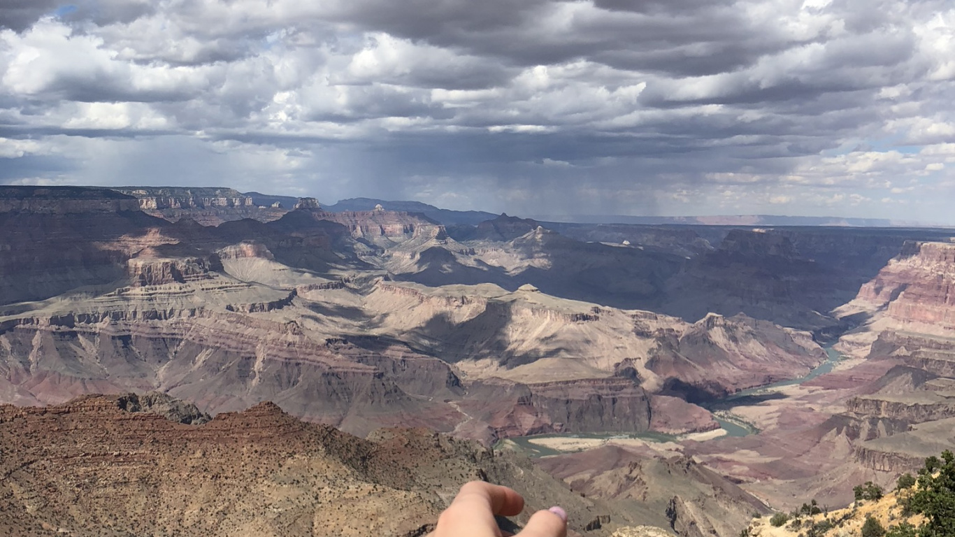 Grand Canyon National Park, Cloud, Cumulus, Mountain, Geology. Wallpaper in 1366x768 Resolution