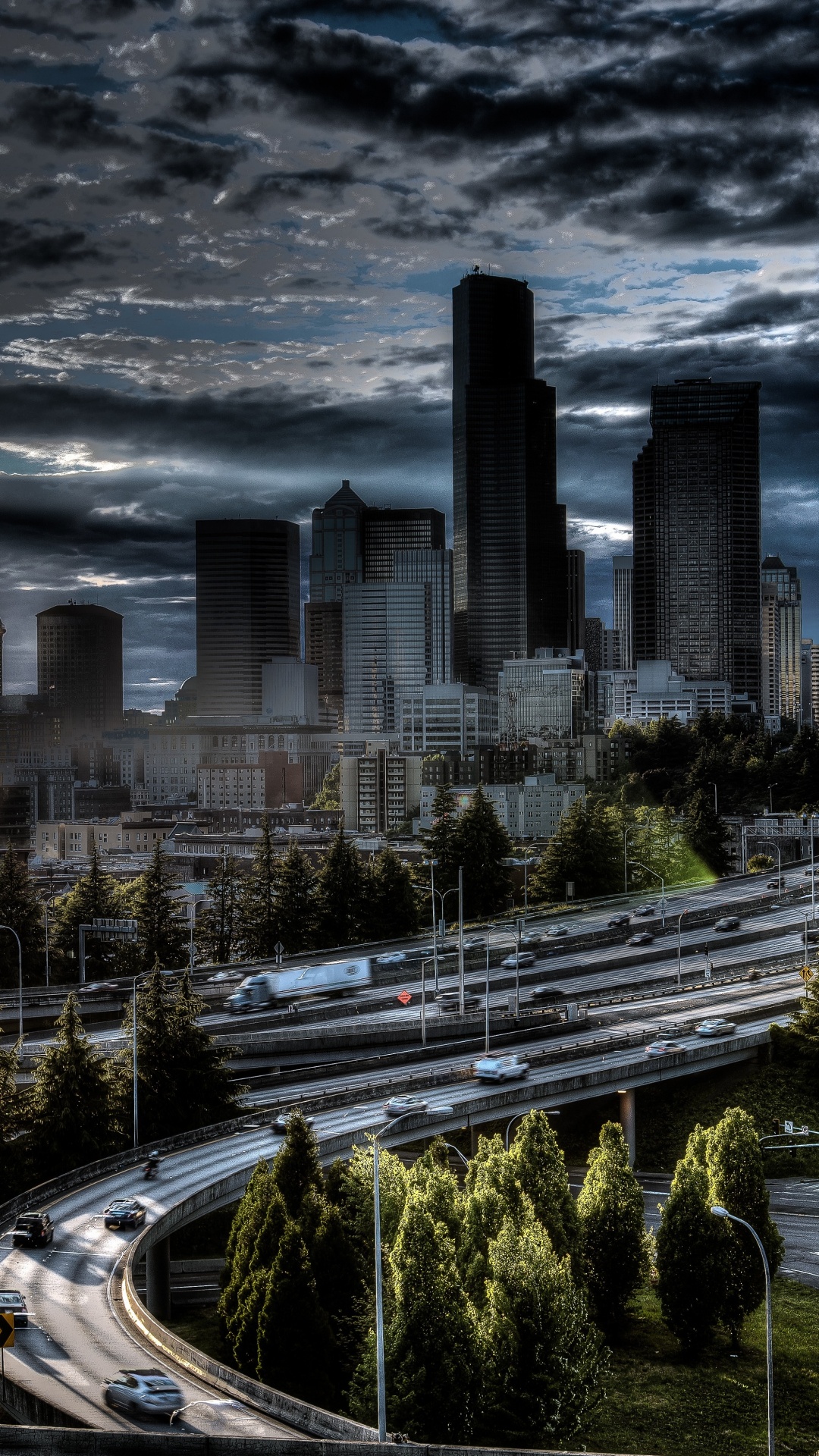 City Buildings Under Gray Clouds During Daytime. Wallpaper in 1080x1920 Resolution