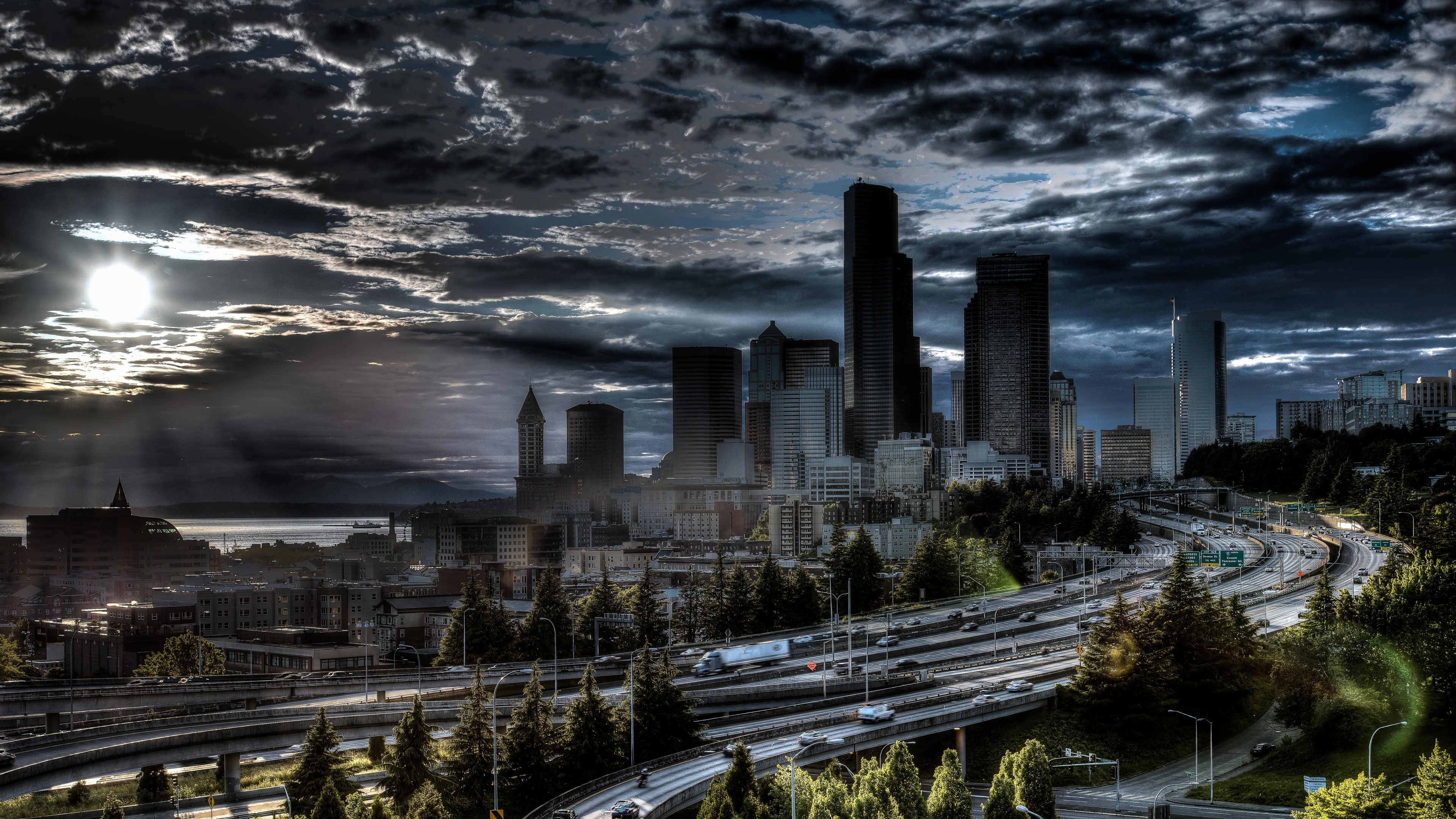 City Buildings Under Gray Clouds During Daytime. Wallpaper in 3840x2160 Resolution