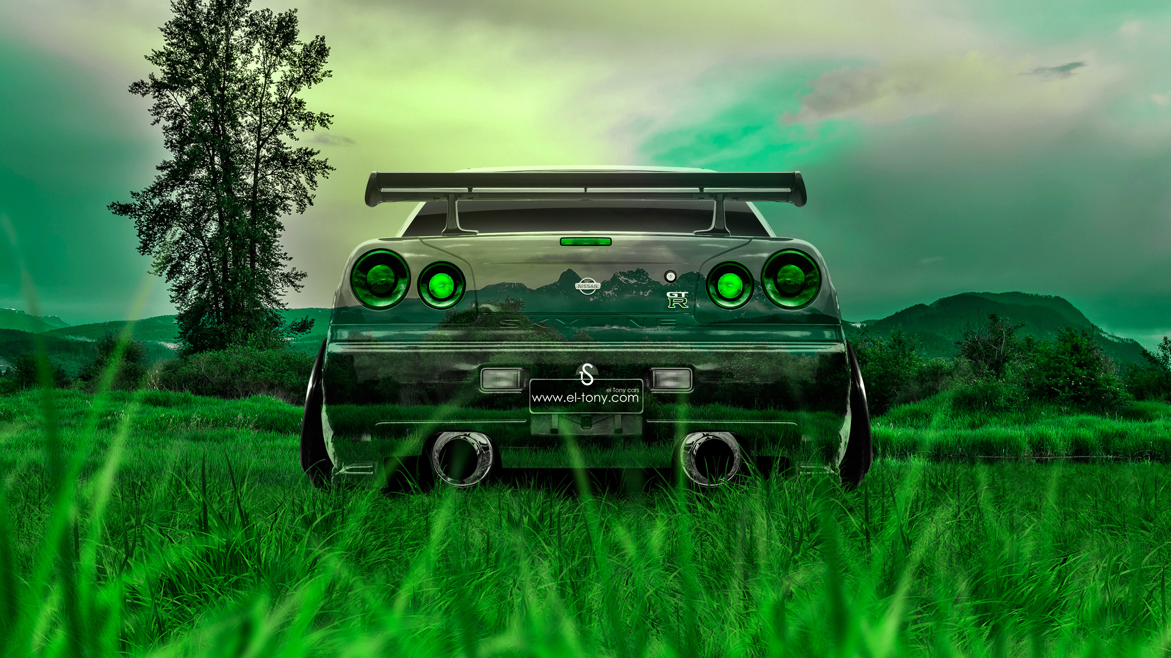 Green Chevrolet Camaro on Green Grass Field During Daytime. Wallpaper in 3840x2160 Resolution