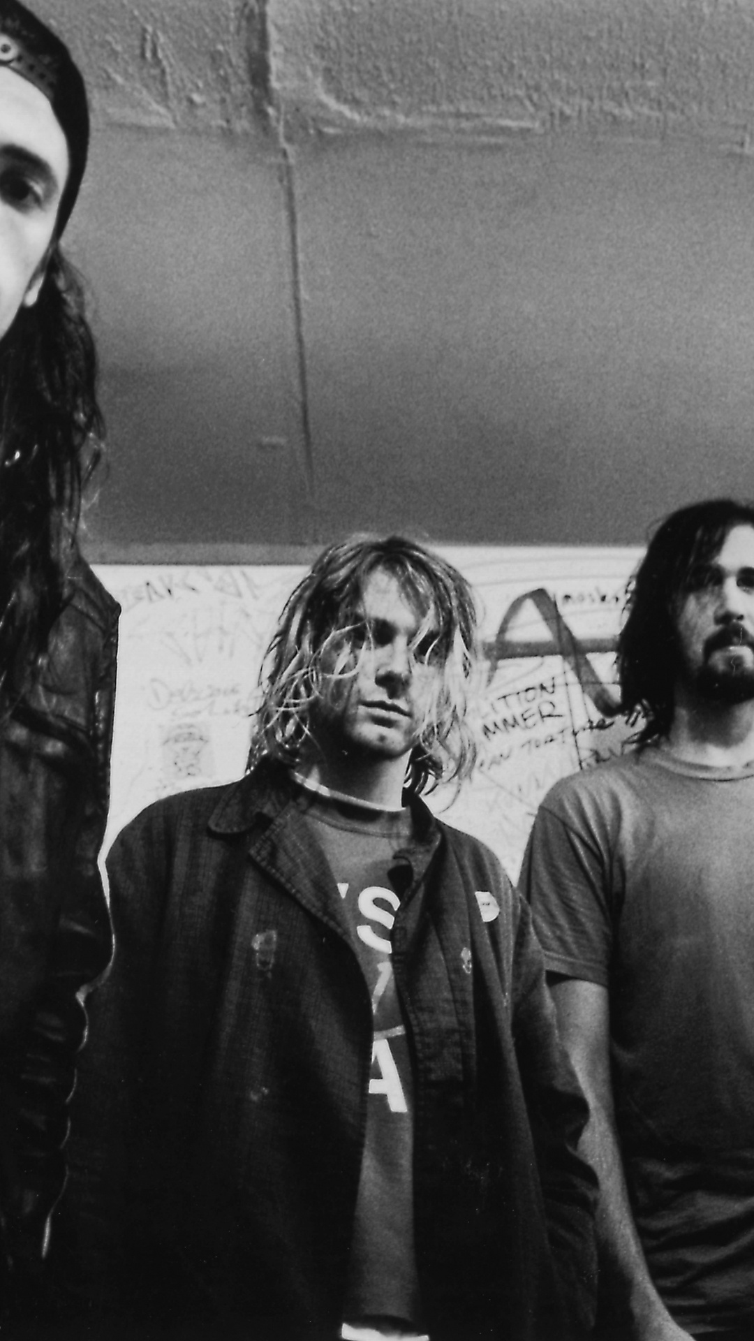 Dave Grohl, Nirvana, Negro, Monocromo, Instantánea. Wallpaper in 1080x1920 Resolution